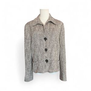 🆕 🤎✨ NWOT TALBOTS Brown Multi-Color Tweed Blazer | Sz 14
